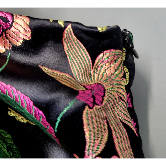 Lulus Dress Womens M Black Embroidered Floral Brocade Strapless Midi Formal New - Picture 13 of 16